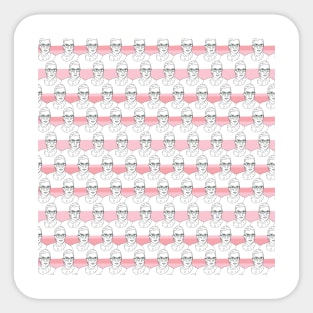 Ruth Bader Ginsburg Pink Pattern Sticker